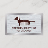 Pet Grooming Logo | Dog Comb Visitekaartje (Voorkant)