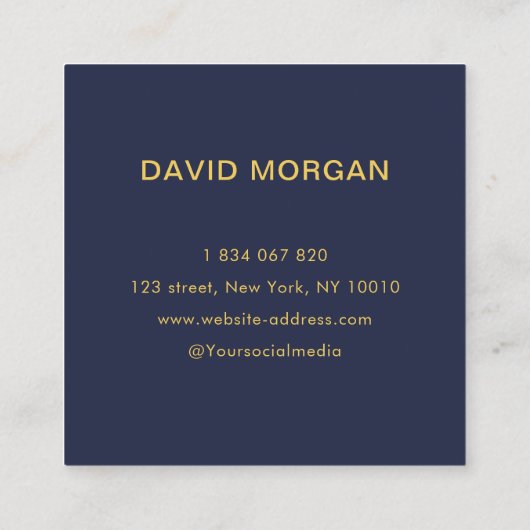 Pet Grooming Luxe Gouden Hond Logo Vierkante Visitekaartje (Achterkant)