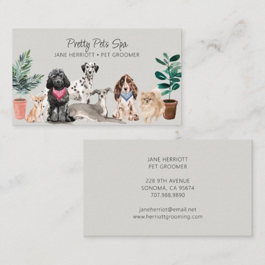 Pet Grooming Pet Spa Visitekaartje (Voorkant / Achterkant)