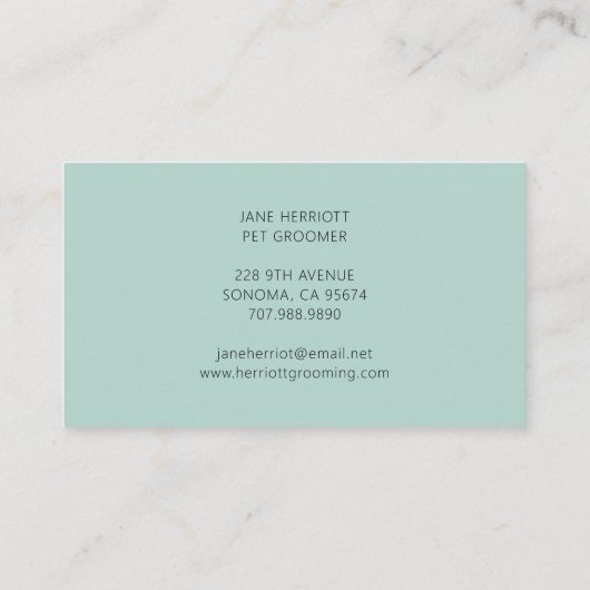 Pet Grooming Pet Spa Visitekaartje (Achterkant)