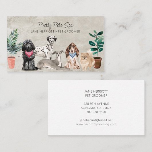 Pet Grooming Pet Spa Visitekaartje (Voorkant / Achterkant)