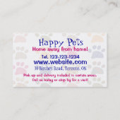 Pet Grooming Pets Sitting Paw Prints Visitekaartje (Achterkant)