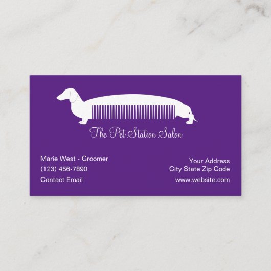 Pet Grooming Salon Fun Visitekaartjes (Voorkant)