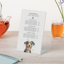 Pet Grooming Service Prijs Reclamebord Met Voetstuk