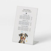 Pet Grooming Service Prijs Reclamebord Met Voetstuk (Voorkant)