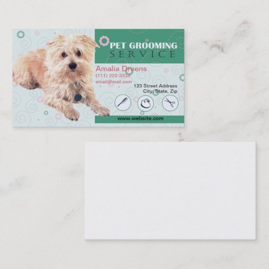 Pet grooming service visitekaartje (Voorkant / Achterkant)