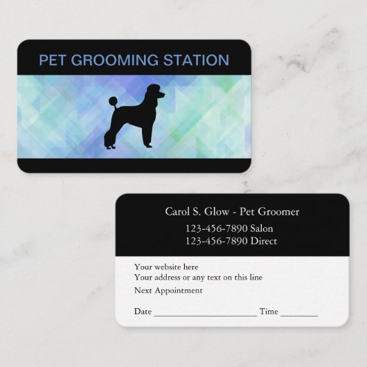 Pet Grooming Services Modern Design Afsprakenkaartje (Voorkant / Achterkant)