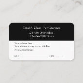 Pet Grooming Services Modern Design Afsprakenkaartje (Achterkant)