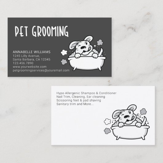 Pet Grooming Services Visitekaartje (Voorkant / Achterkant)