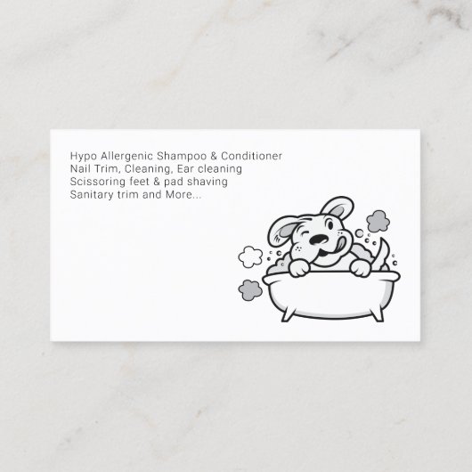 Pet Grooming Services Visitekaartje (Achterkant)