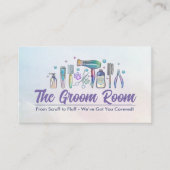 Pet Grooming Services - Waterverf kunst Visitekaartje (Voorkant)