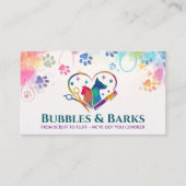 Pet Grooming Services - Waterverf kunst Visitekaartje (Voorkant)