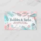 Pet Grooming Services - Waterverf kunst Visitekaartje (Voorkant)