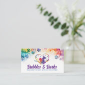 Pet Grooming Services - Waterverf kunst Visitekaartje (Staand voorkant)