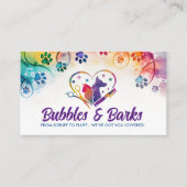 Pet Grooming Services - Waterverf kunst Visitekaartje (Voorkant)