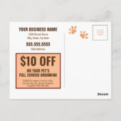 Pet Grooming Spa Day Briefkaart (Achterkant)