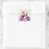 Pet Grooming Stickers Scooter Woman Dogs Zebra (Tas)