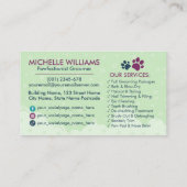Pet Grooming Studio - Groomer Services Visitekaartje (Achterkant)