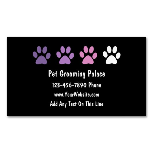 Pet Grooming Trendy Visitekaartje Magnets Magnetisch Visitekaartje (Voorkant)