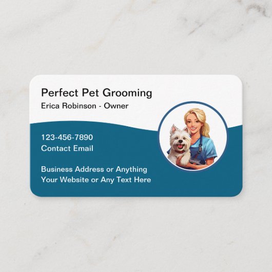 Pet Grooming Trendy Visitekaartjes (Voorkant)