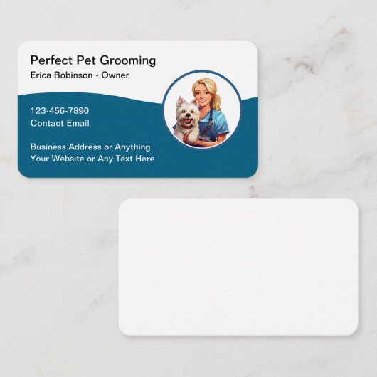 Pet Grooming Trendy Visitekaartjes (Voorkant / Achterkant)