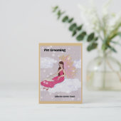 Pet Grooming Visitekaartje met Dog en Angel (Staand voorkant)