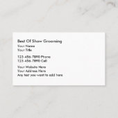 Pet Grooming Visitekaartjes (Achterkant)