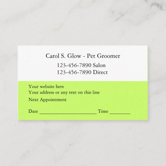 Pet Grooming Visitekaartjes Afsprakenkaartje (Achterkant)