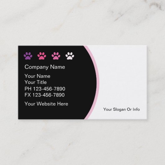 Pet Grooming Visitekaartjes Nieuw Trendy (Voorkant)