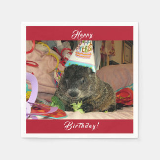 Pet Groundhog Moses Verjaardag servetten