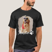 Pet Grunge Simple Modern Custom Dog Photo & Name T-shirt (Voorkant)
