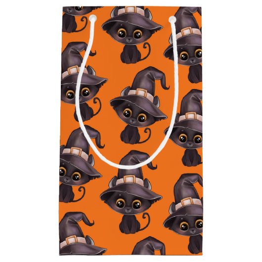 Pet Halloween oranje zwart Klein Cadeauzakje (Voorkant)