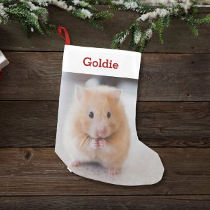 Pet Hamster Lover Foto & Naam Gepersonaliseerd Kleine Kerstsok