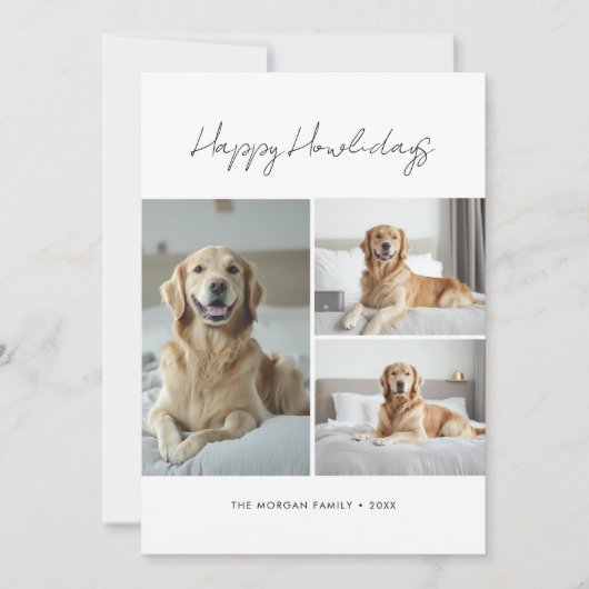 Pet Happy Howholidays Hond Kerstgroeten Foto Feestdagenkaart (Voorkant)