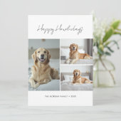 Pet Happy Howholidays Hond Kerstgroeten Foto Feestdagenkaart (Staand voorkant)