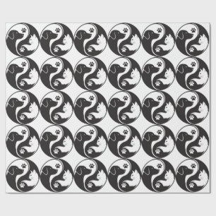 Pet Harmony Yin Yang Patroon Inpakpapier - Kat