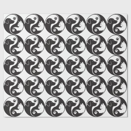 Pet Harmony Yin Yang Patroon Inpakpapier - Kat (Vlak)