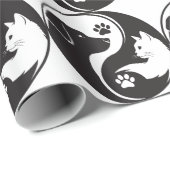 Pet Harmony Yin Yang Patroon Inpakpapier - Kat (Rol Hoek)