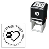 Pet Heart Paw Print Naam Retouradres Zelfinktende Stempel (In situ)