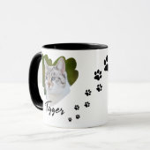 Pet Heart Shape Photo Paw Prints Mok (Voorkant links)