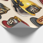 Pet helmet pattern fire station wrap cadeaupapier (Hoek)