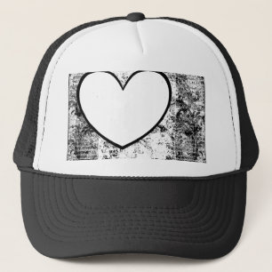 Pet, Hoed, Hart Foto Inzet Frame Grunge Trucker Pet