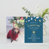 Pet Holiday Foto van Pawsome Holiday Feestdagenkaart (Staand voorkant)