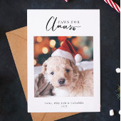 Pet Holiday Fotokaart "Paws for Claus" Platte Kaar