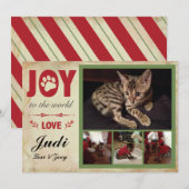 Pet Holiday Kaart - Kerststrepen (Voorkant / Achterkant)