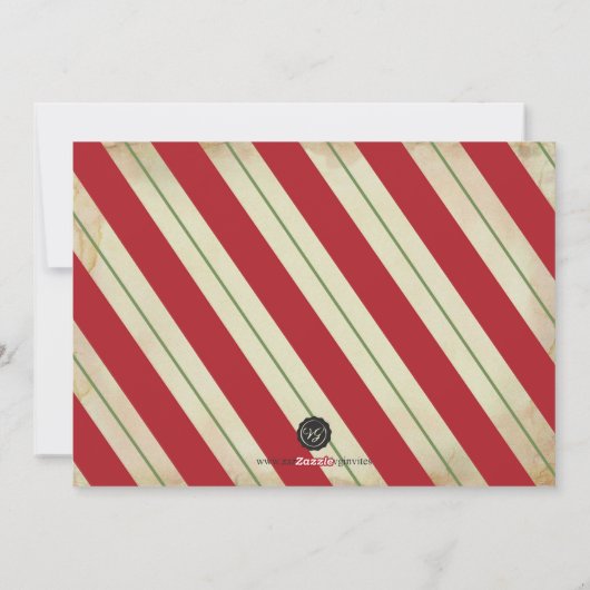 Pet Holiday Kaart - Kerststrepen (Achterkant)