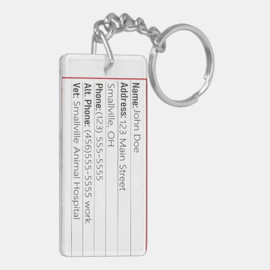 Pet home alone sleutelhanger noodkaart (Achterkant Links)