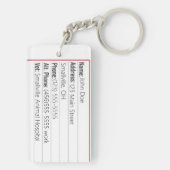 Pet home alone sleutelhanger noodkaart (achterkant)