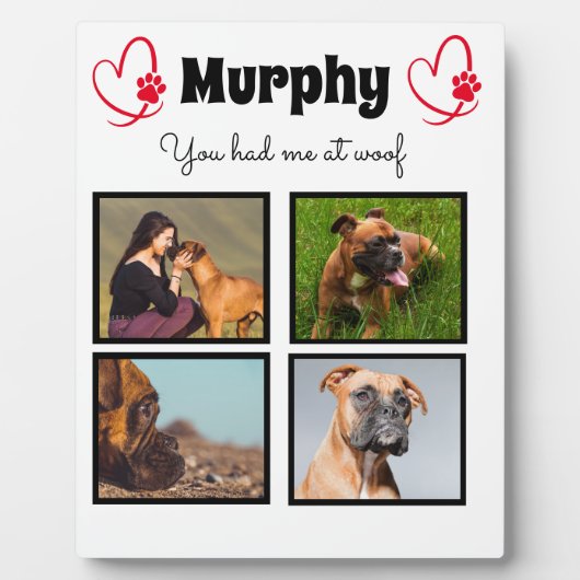Pet hond 4 fotocollage aanpassen fotoplaat (Voorkant)
