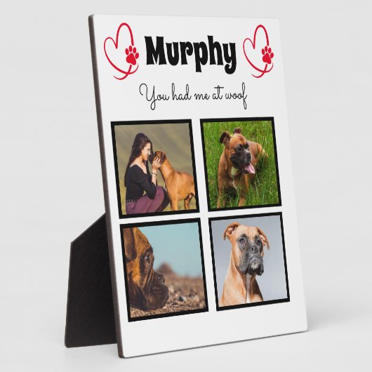 Pet hond 4 fotocollage aanpassen fotoplaat (Zijkant)